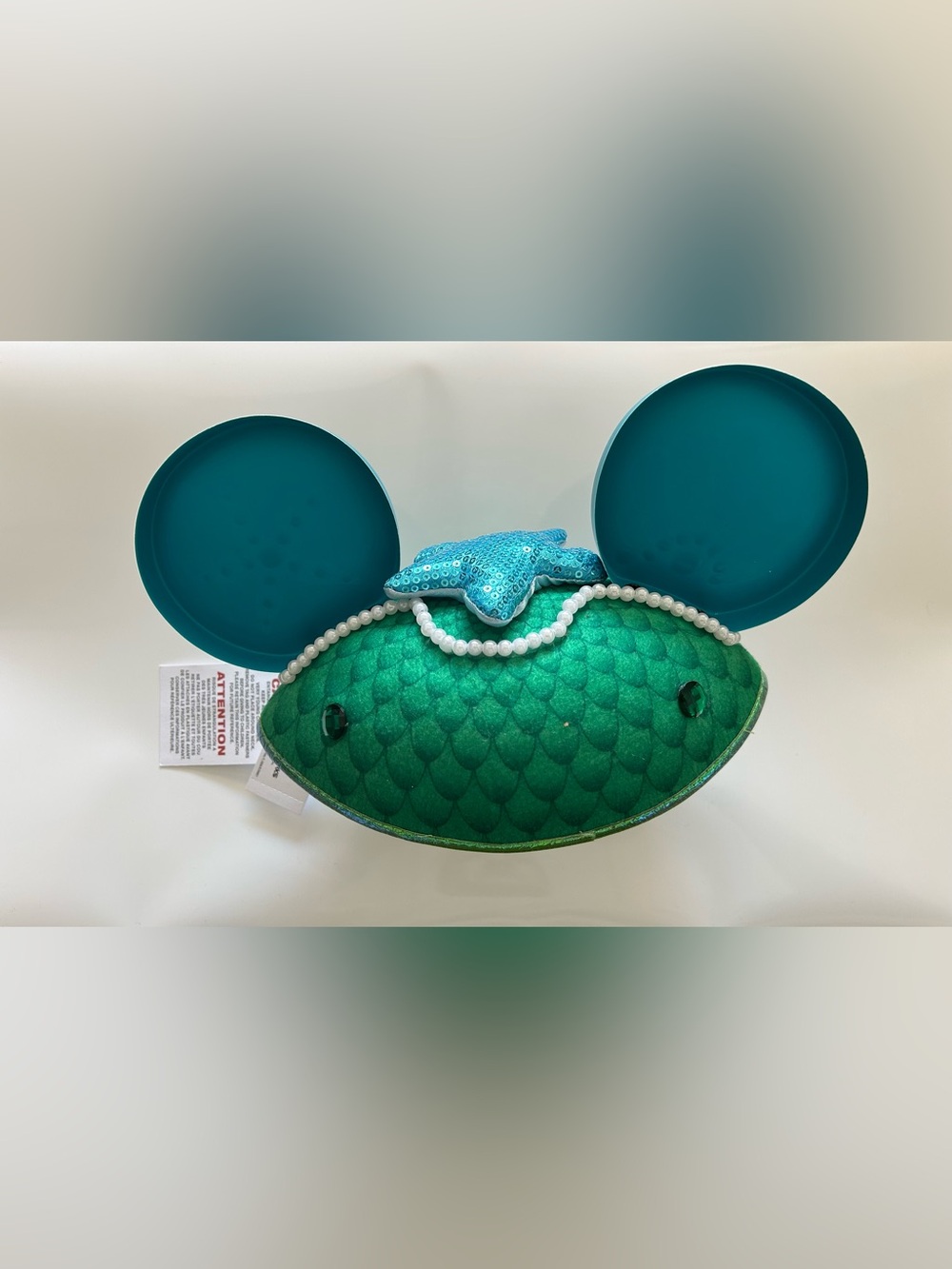 Disney Kids Mermaid Sequin Mouse Ears Headband in Teal and Green - Picture 2 of 3